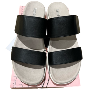 Kensie Ladies Double Band Black Sandal Size 11 NEW in Box